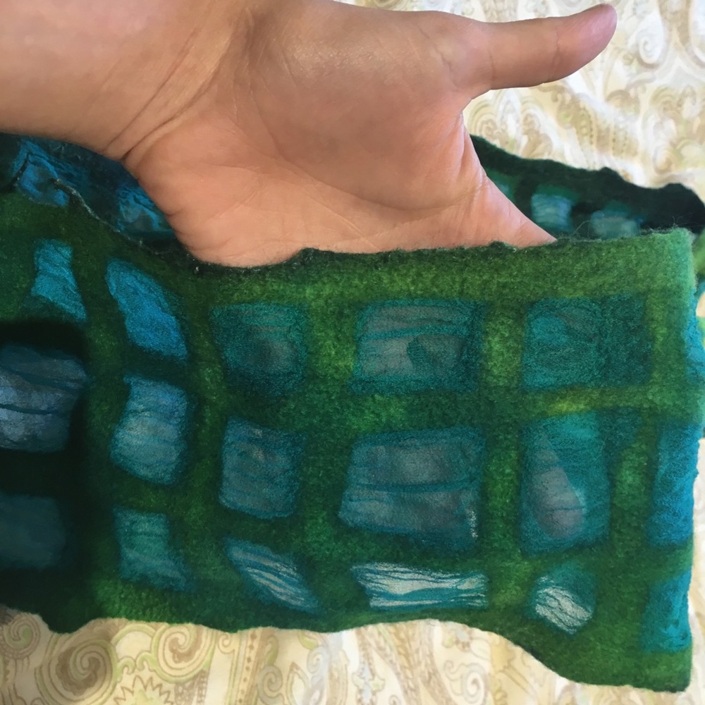 Green Felted Scarf